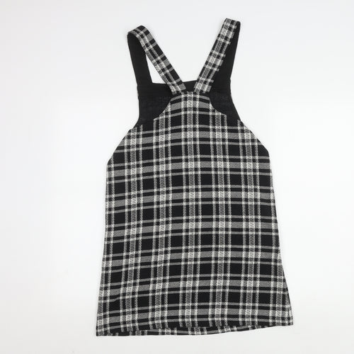 Next Black Checked Pinafore Dress Size 6