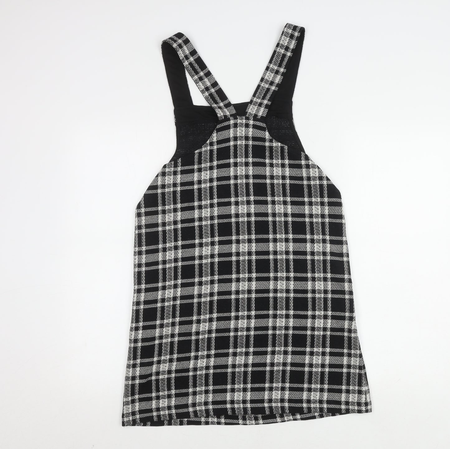 Next Black Checked Pinafore Dress Size 6