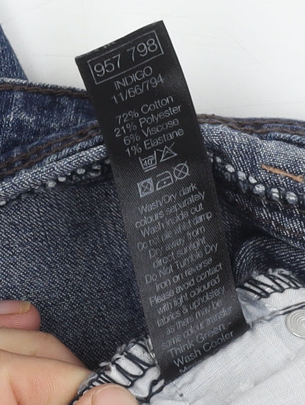 M&Co Women's Blue Straight Jeans, Size 18, Comfortable Fit