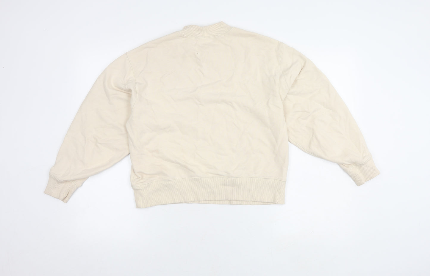 Uniqlo Unisex Beige Crew Neck Sweatshirt Size S
