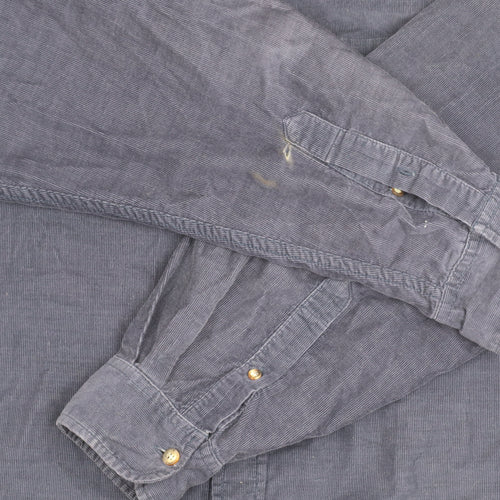 Timberland Men's Blue Corduroy Large Shirt Casual