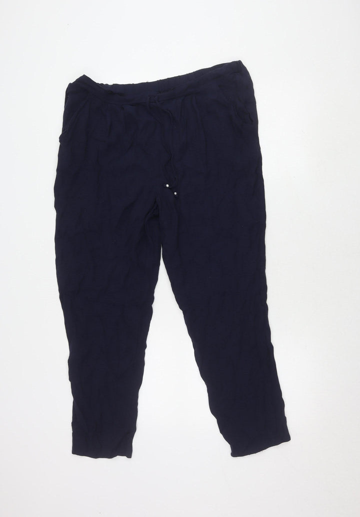 Bonmarché Women's Blue Trousers Size 14 Viscose
