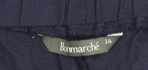 Bonmarché Women's Blue Trousers Size 14 Viscose