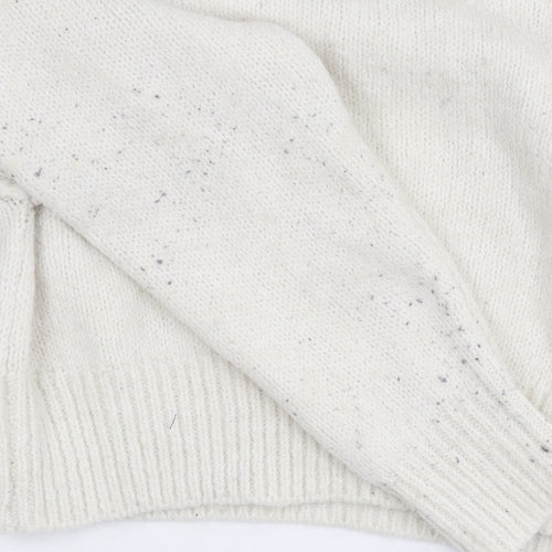 ZARA Women's Ivory Knit Pullover Jumper, Size S, Raglan Sleeve
