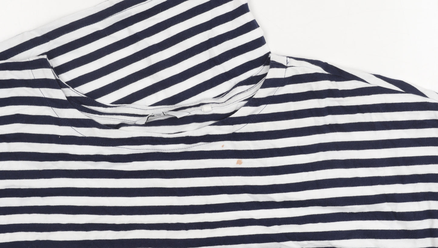 Next Women's Navy Striped Dress, Size 18 Tall, Cotton