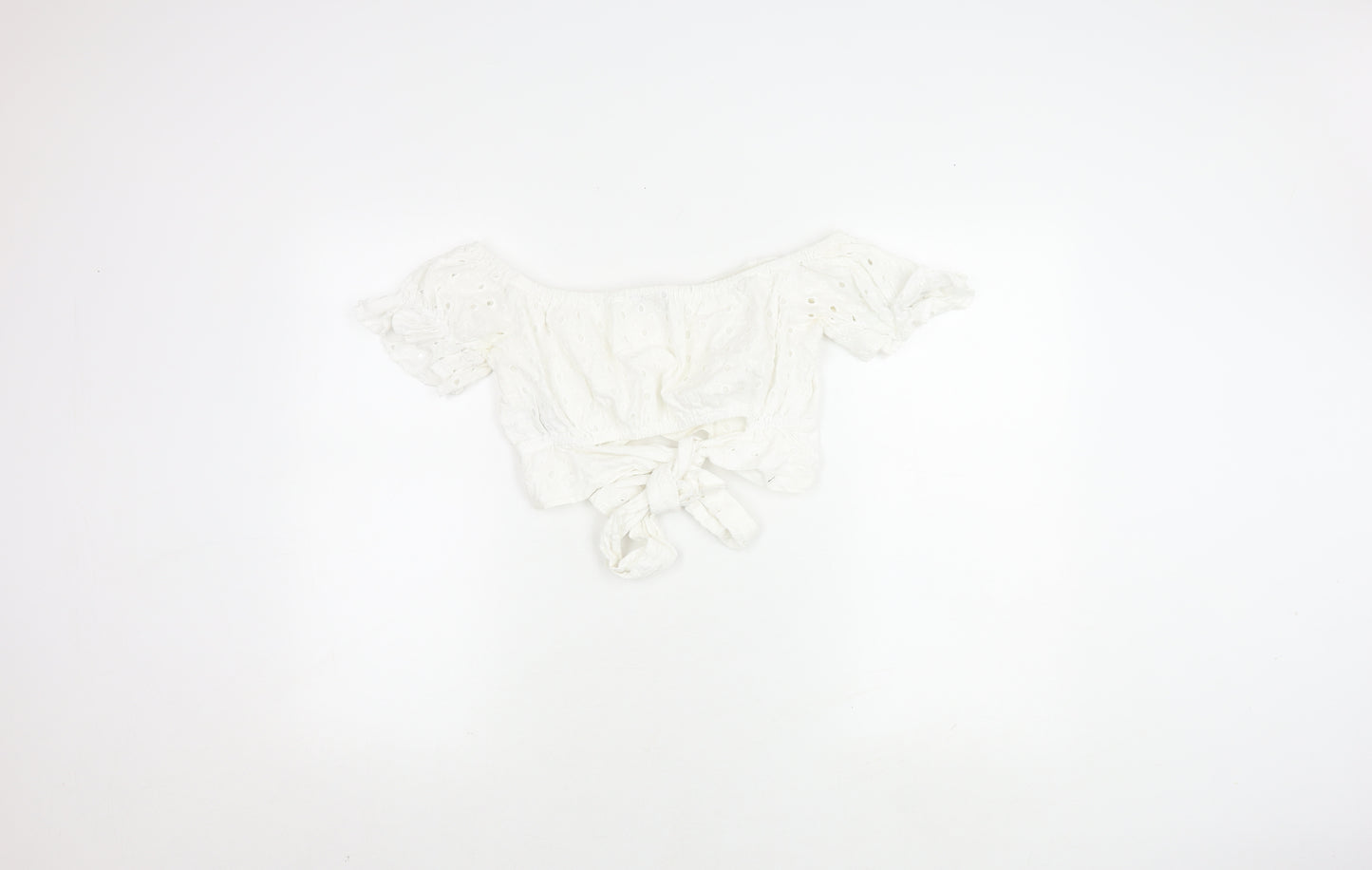 ASOS Women's White Off Shoulder Cropped Top, Size 12
