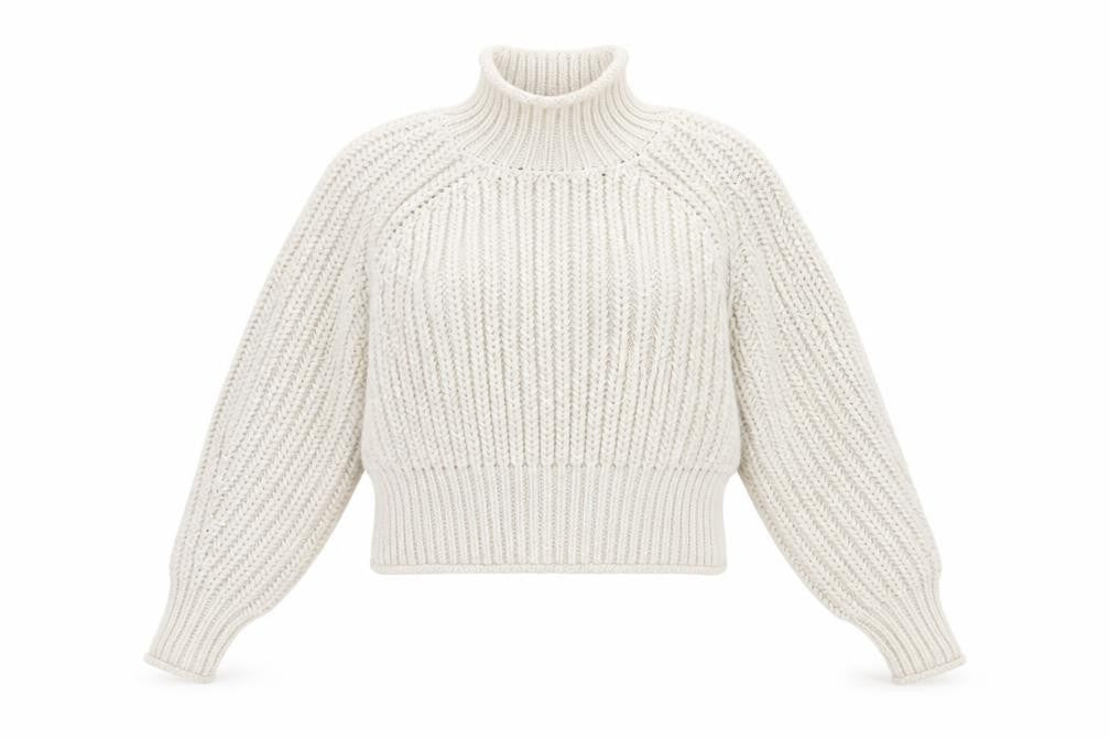 Front view of H&M Women's White High Neck jumper, size S