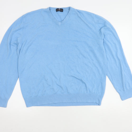 Marks and Spencer Blue V-Neck Men's Pullover XL Jumper