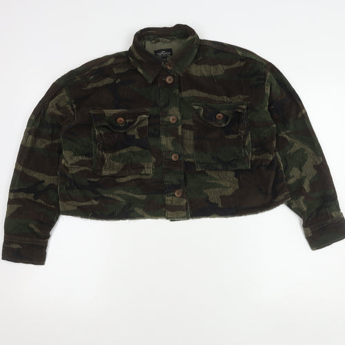 Topshop Women's Camouflage Cropped Military Jacket XS