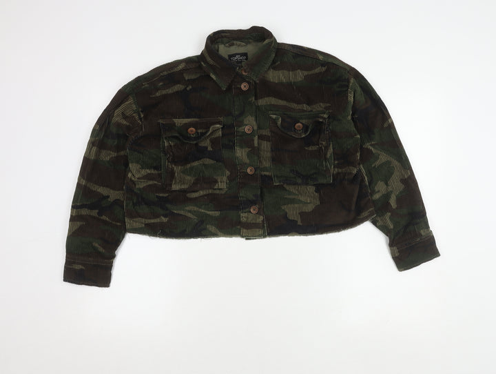 Topshop Women's Camouflage Cropped Military Jacket XS