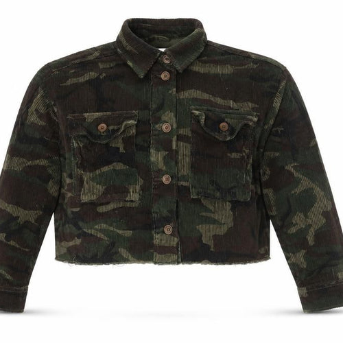 Topshop Women's Camouflage Cropped Military Jacket XS