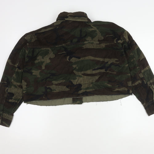 Topshop Women's Camouflage Cropped Military Jacket XS
