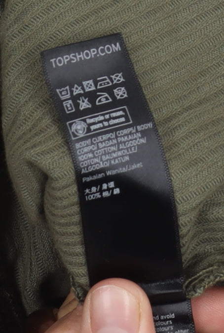 Topshop Women's Camouflage Cropped Military Jacket XS