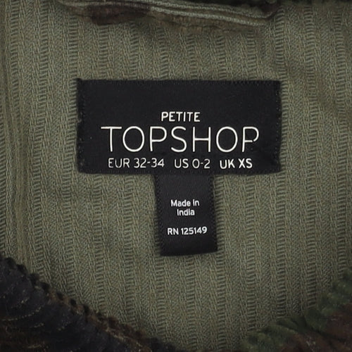 Topshop Women's Camouflage Cropped Military Jacket XS