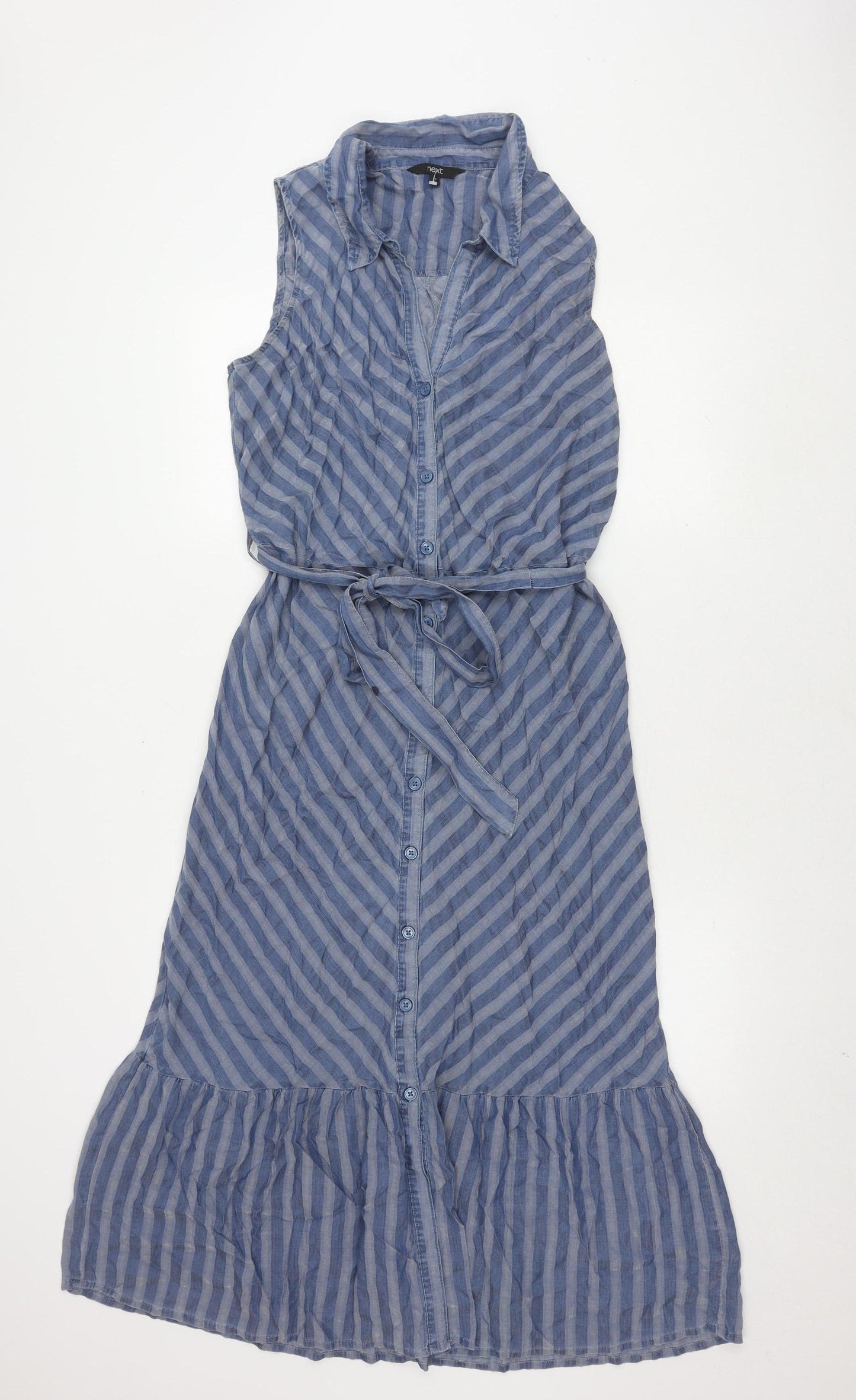 Next Women's Blue Striped Shirt Dress Size 14