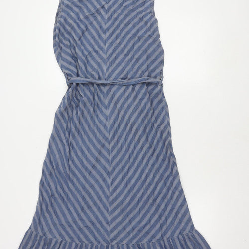 Next Women's Blue Striped Shirt Dress Size 14