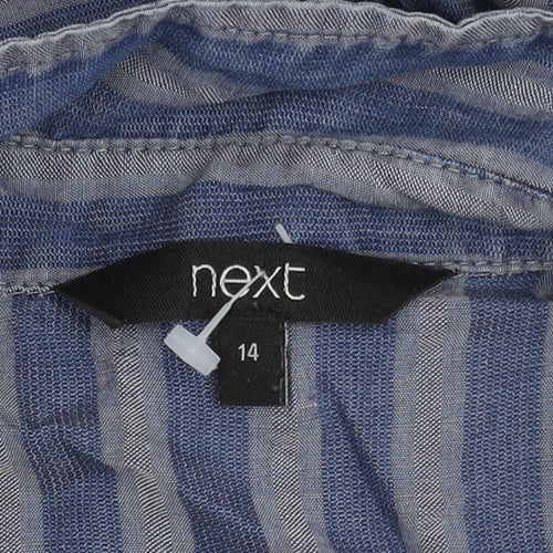 Next Women's Blue Striped Shirt Dress Size 14