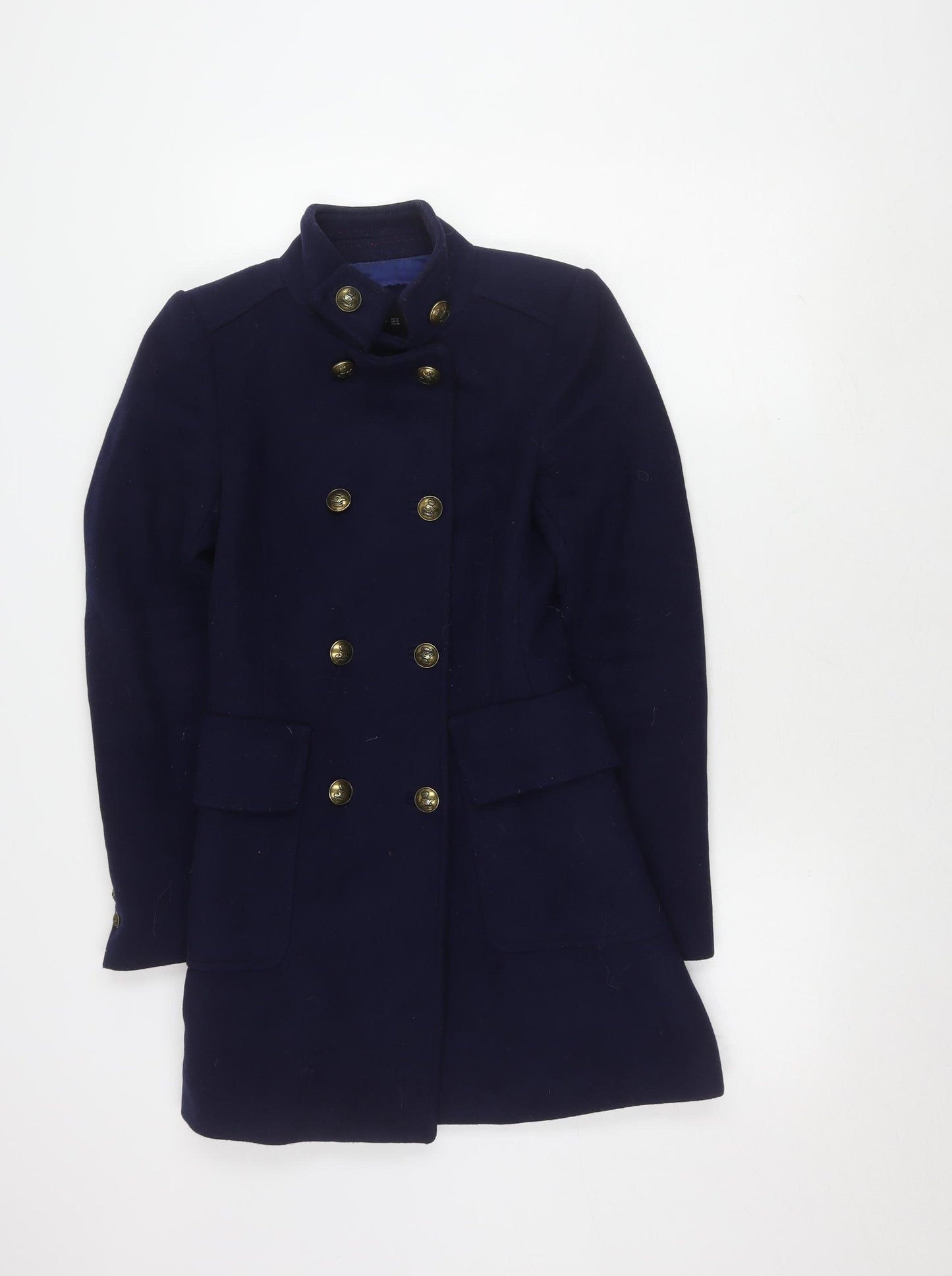 Zara Woman Blue Military Jacket Wool Size S