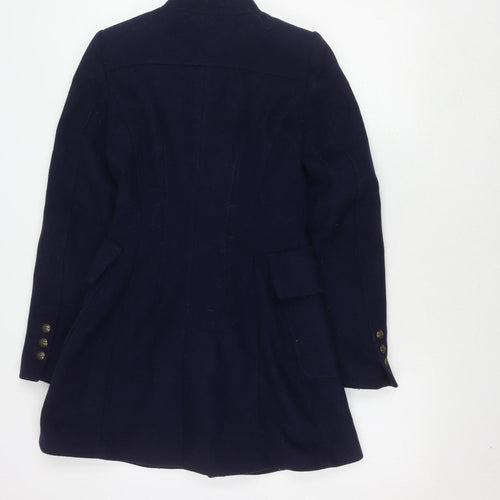 Zara Woman Blue Military Jacket Wool Size S