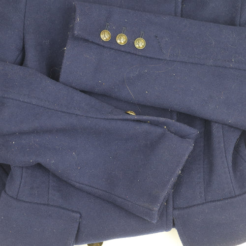 Zara Woman Blue Military Jacket Wool Size S
