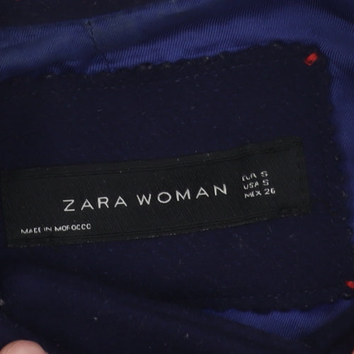 Zara Woman Blue Military Jacket Wool Size S