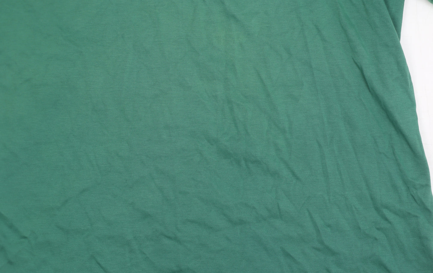 Lands' End Men's Green Polo Shirt - Medium, Short Sleeve