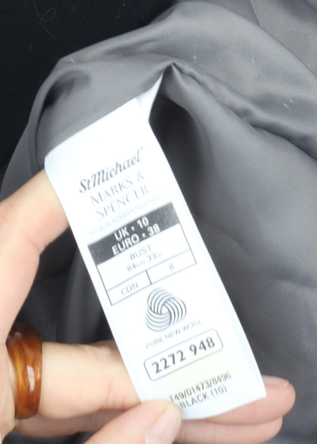 Marks and Spencer Women's Black Wool Coat Size 10