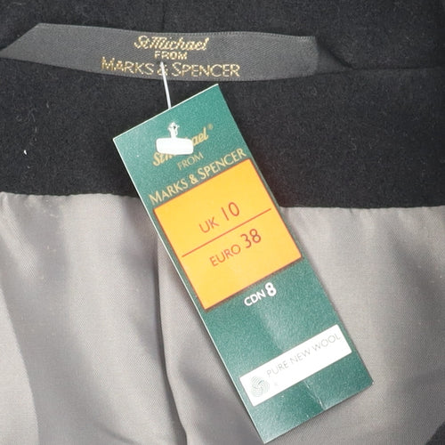 Marks and Spencer Women's Black Wool Coat Size 10