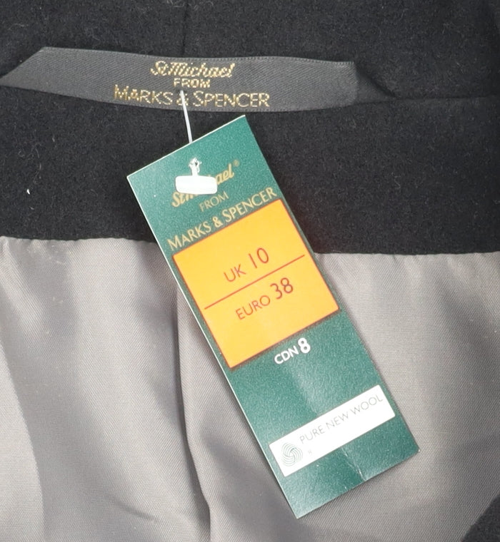 Marks and Spencer Women's Black Wool Coat Size 10
