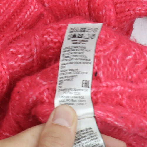 Marks and Spencer Women's Pink V-Neck Pullover Jumper M