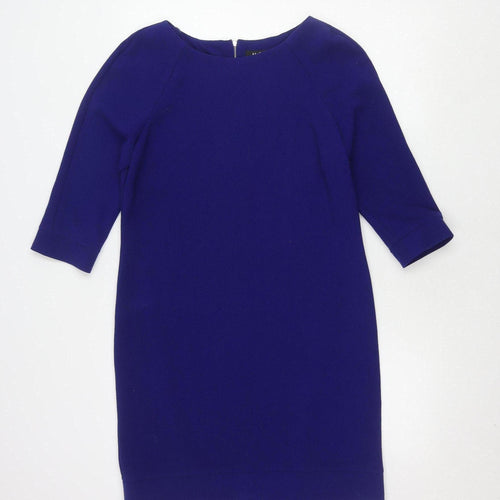 M&Co. Women's Blue Size 12 Knit 3/4 Sleeve Dress