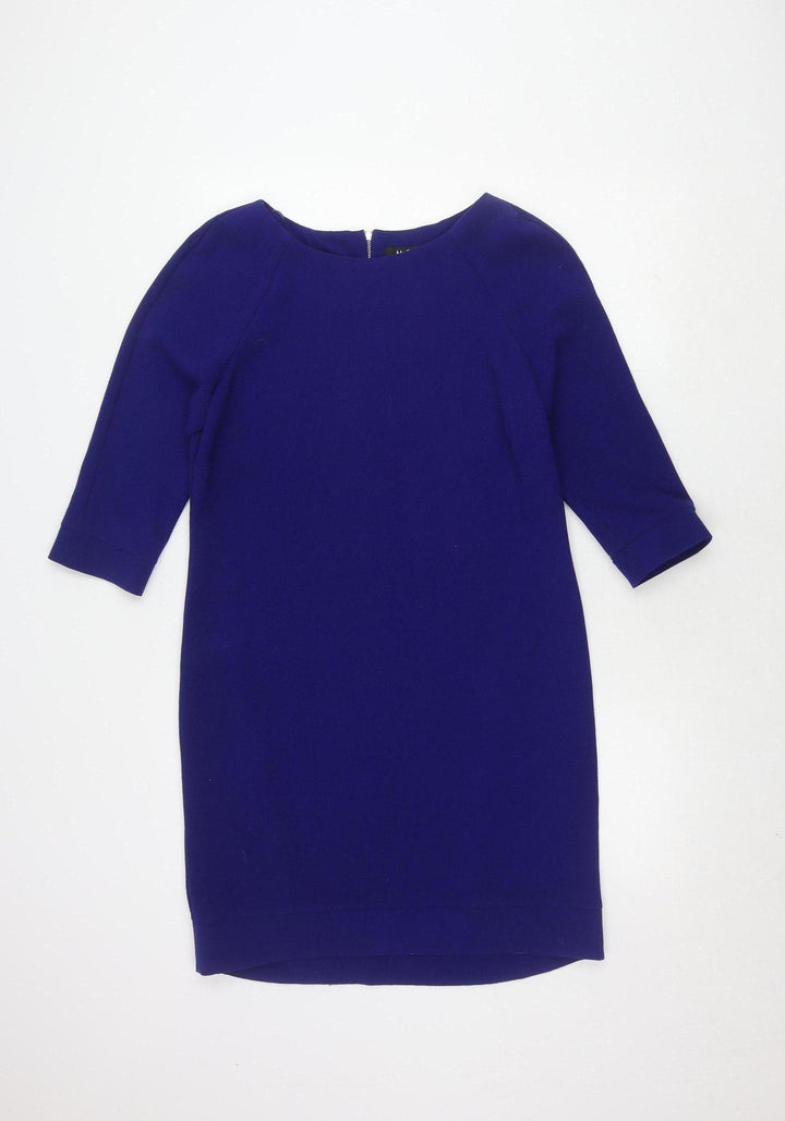M&Co. Women's Blue Size 12 Knit 3/4 Sleeve Dress