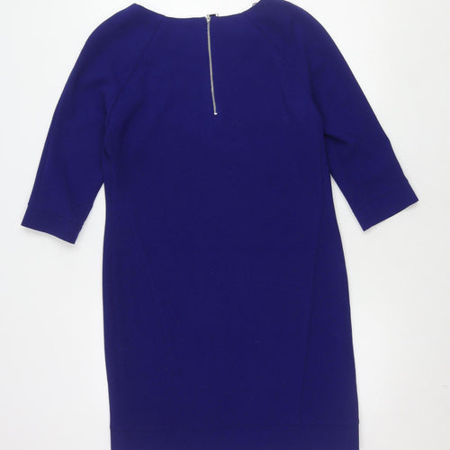 M&Co. Women's Blue Size 12 Knit 3/4 Sleeve Dress