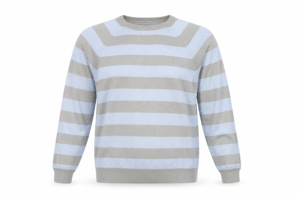 Front view of River Island Grey Blue Striped jumper S