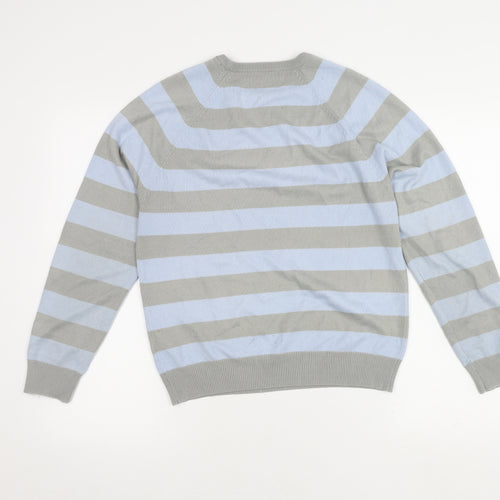 River Island Grey Blue Striped Pullover Jumper S