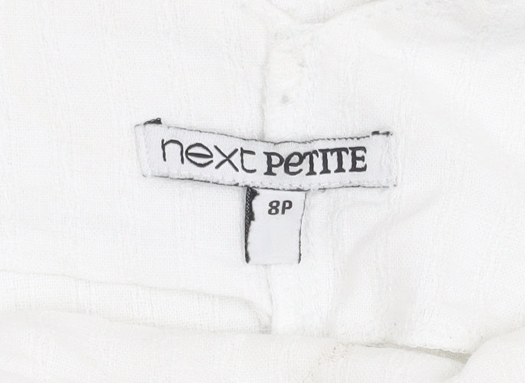 Next Petite White Linen Dress, Size 8, Sleeveless