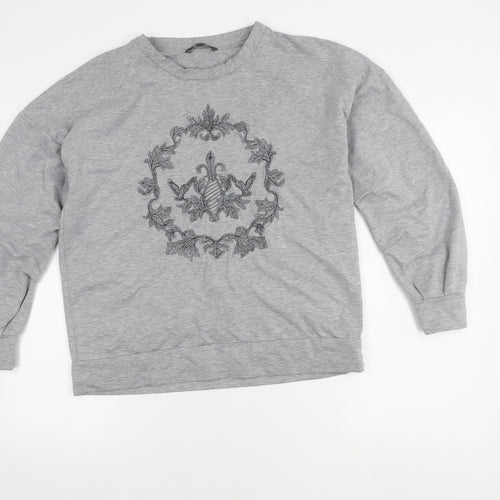 Next Women's Grey Pullover Jumper Size 12 Crew Neck