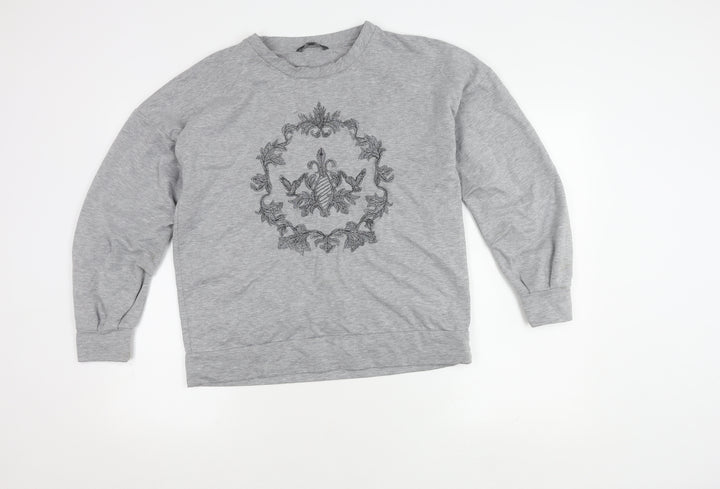 Next Women's Grey Pullover Jumper Size 12 Crew Neck