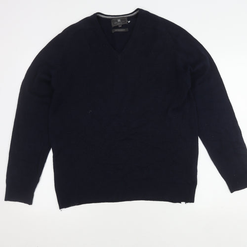 Marks and Spencer Men's Blue Wool Pullover Jumper M