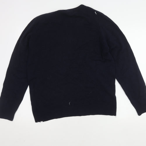 Marks and Spencer Men's Blue Wool Pullover Jumper M