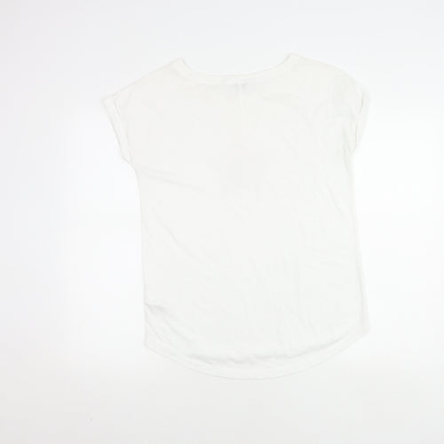 Next Women's White Sequin T-Shirt, Size 8