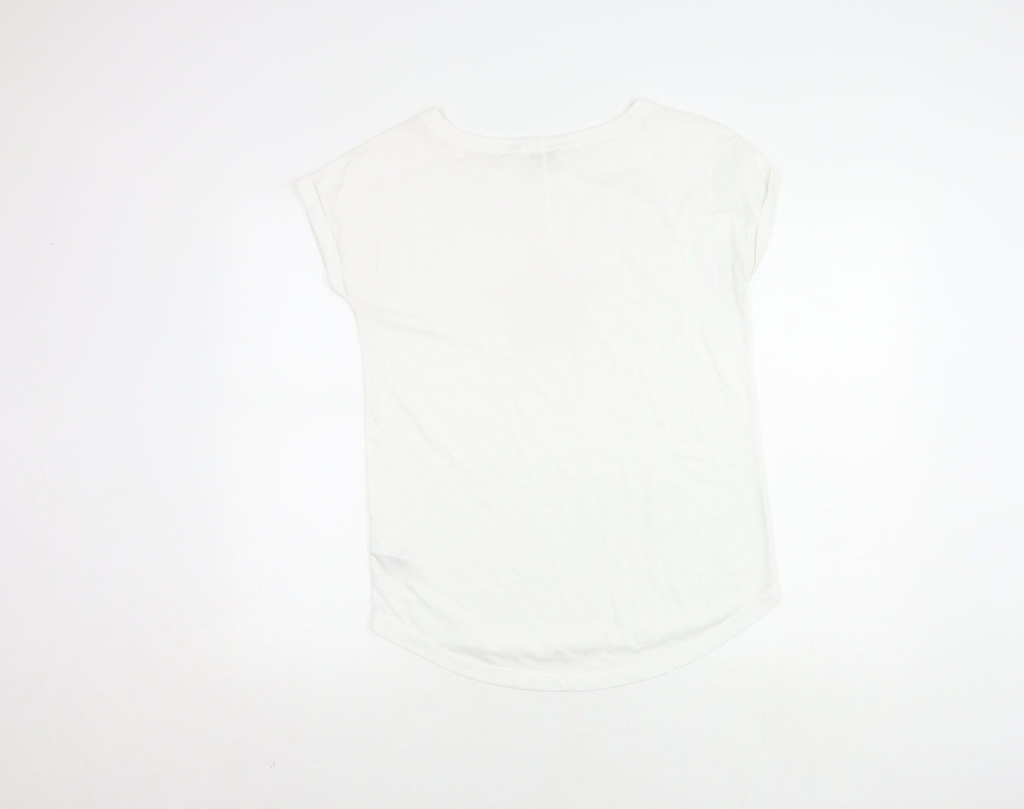 Next Women's White Sequin T-Shirt, Size 8