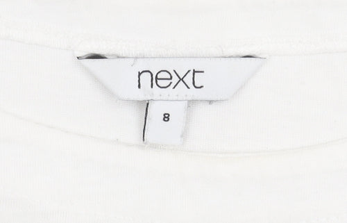 Next Women's White Sequin T-Shirt, Size 8