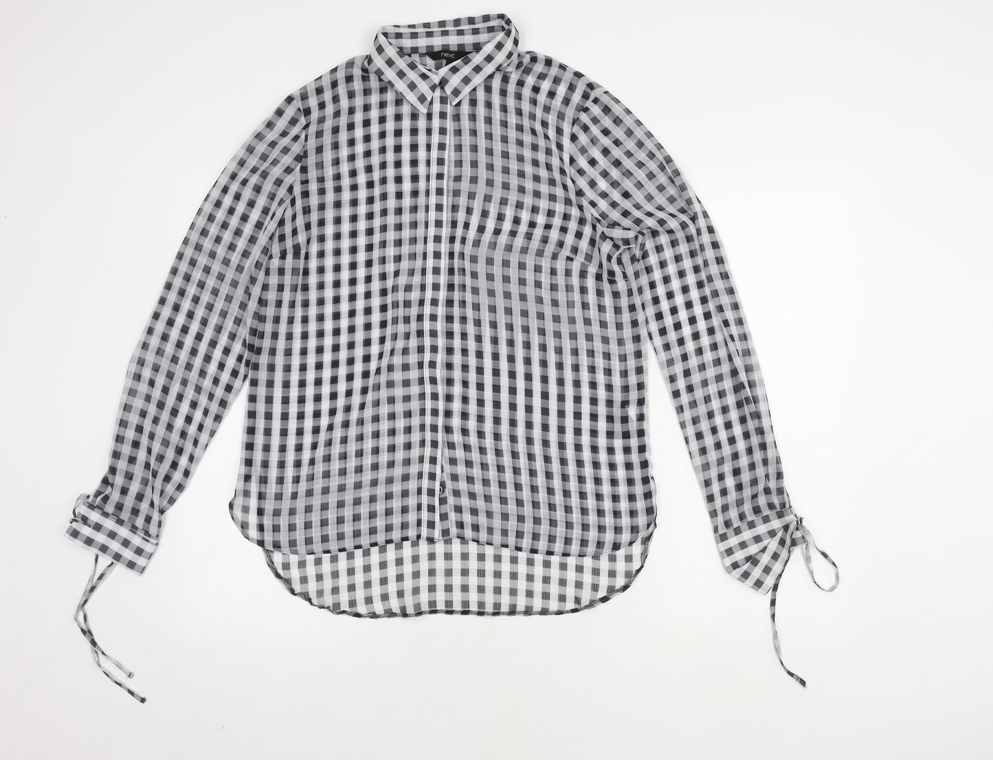 Next Women's Black Check Blouse, Size 12