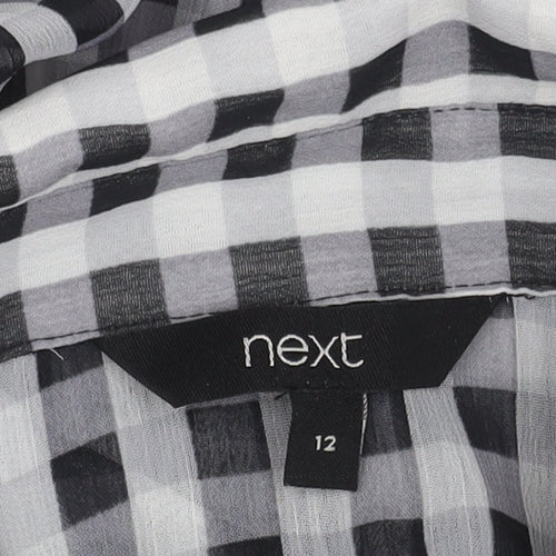 Next Women's Black Check Blouse, Size 12