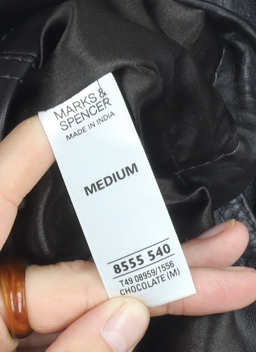 Marks and Spencer Women's Brown Leather Jacket M