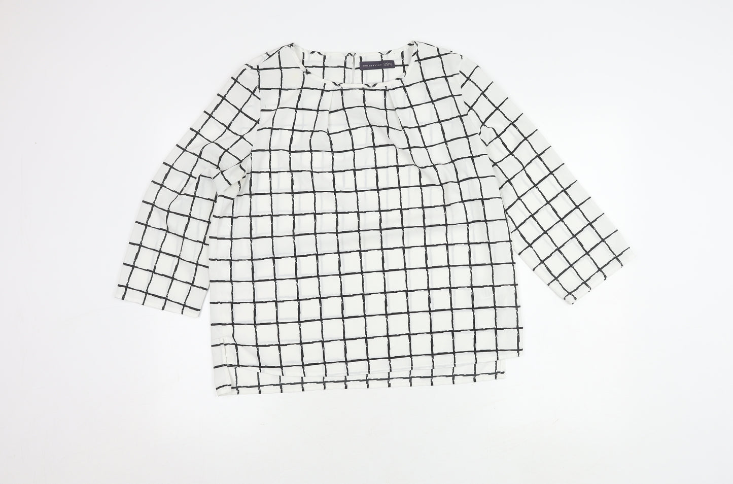Marks & Spencer Women's White Check Top, Size 12