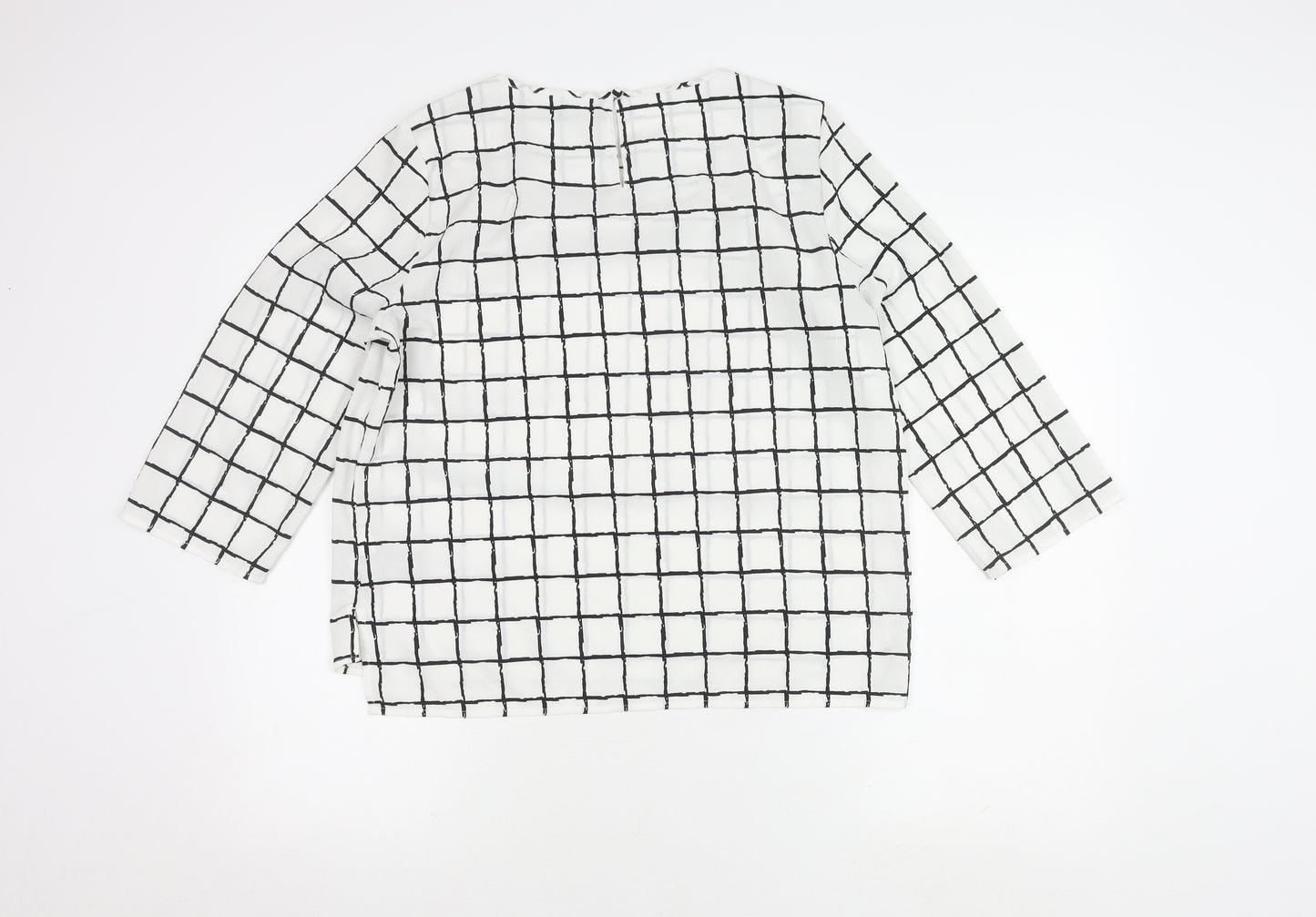 Marks & Spencer Women's White Check Top, Size 12