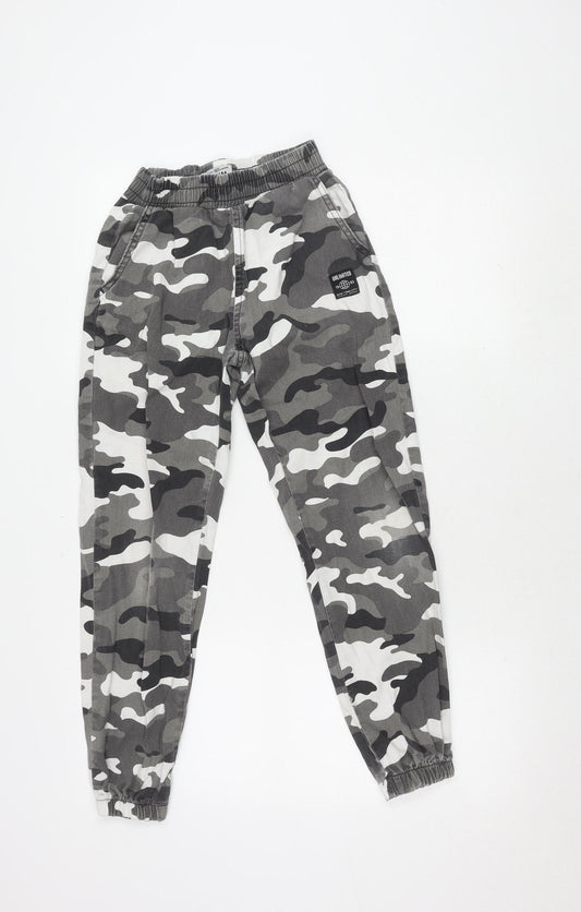 New Look Boys Grey Camouflage Jogger Trousers 10 Years