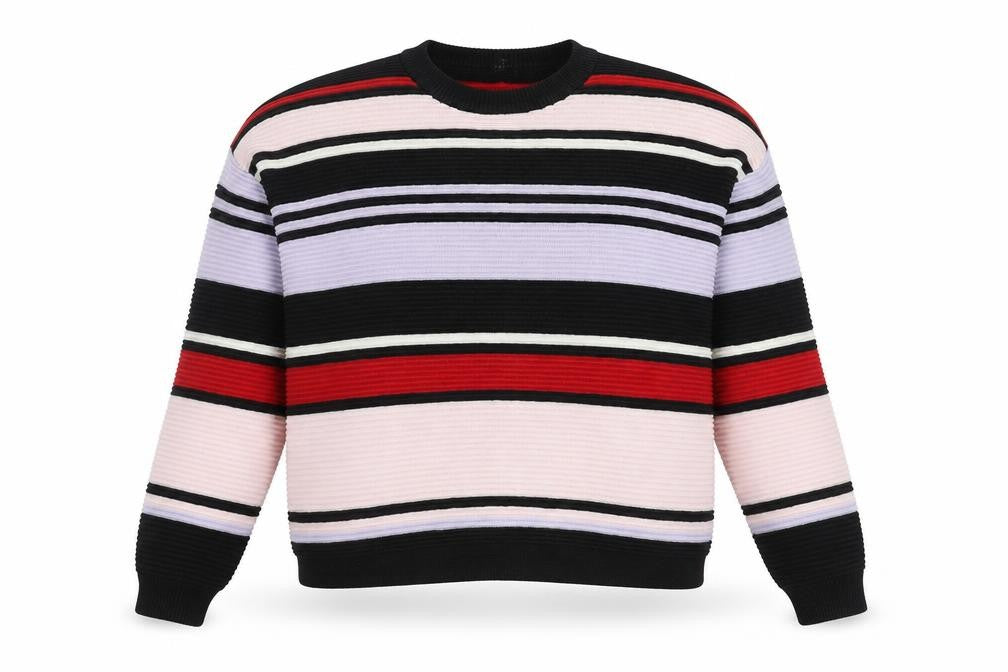 Front view of H&M Women's Striped Crew Neck jumper, S